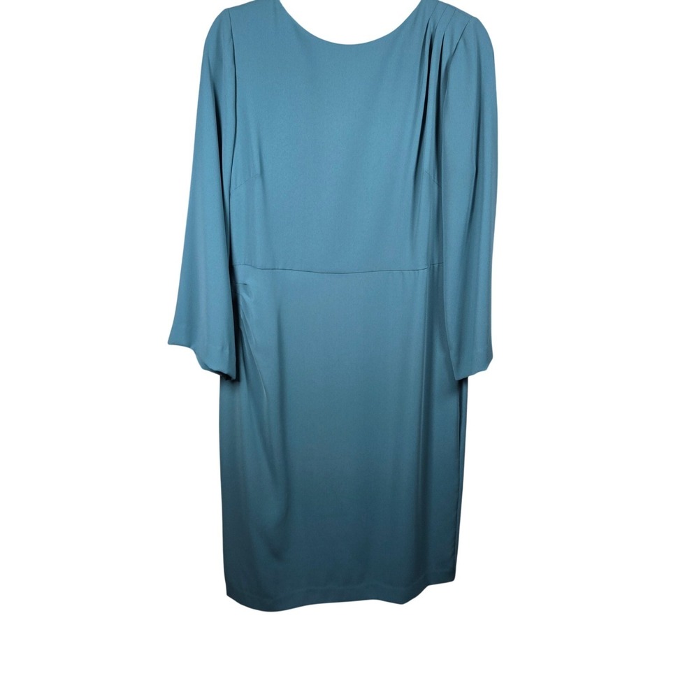 J.Jill Teal Long Sleeve Pleated Shoulder Shift Dress WDR178661 Size 14 NWT